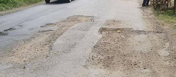 Jalinsum di Jalan Soekarno-Hatta Tebingtinggi Rusak