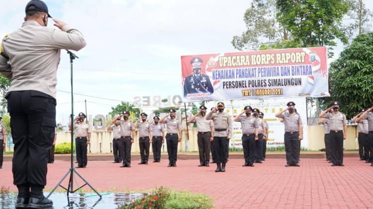 71 Personel Polres Simalungun Naik Pangkat