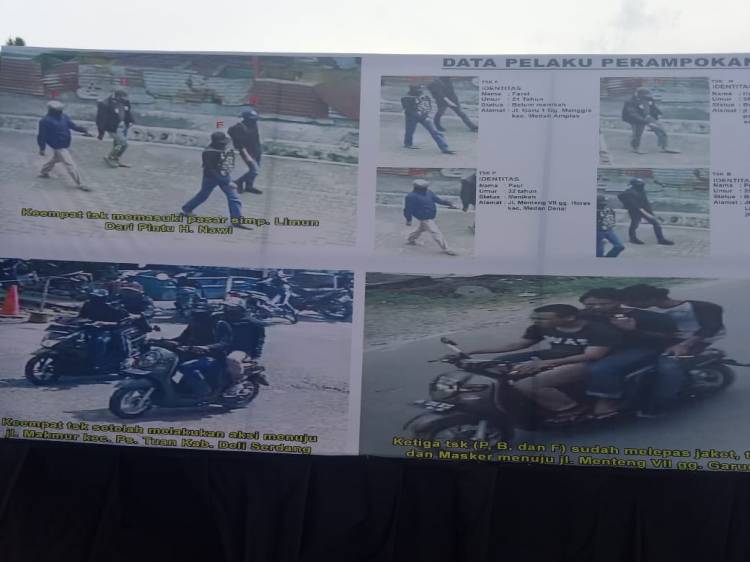 Terungkap, Ini Identitas 4 Perampok Toko Emas Pasar Simpang Limun Medan