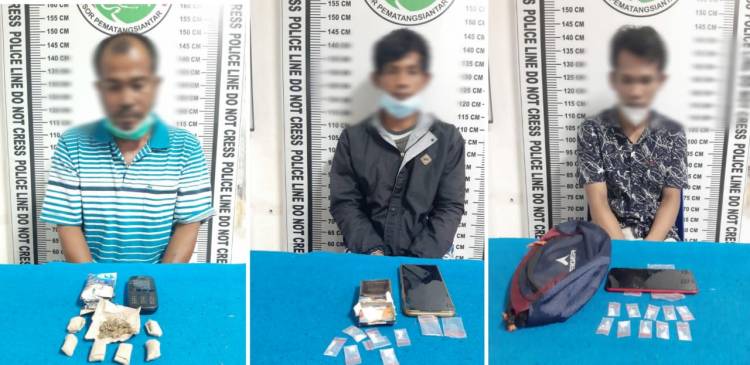 Terlibat Peredaran Gelap Sabu dan Ganja, 3 Pria Diringkus Sat Narkoba Polres Pematangsiantar