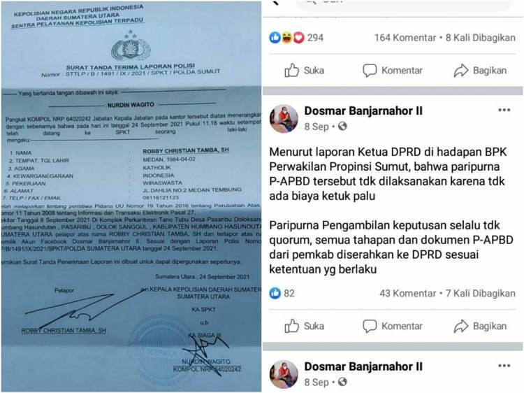 Polda Sumut Dalami Dugaan Pelanggaran ITE Pada Postingan Akun Facebook Dosmar Banjarnahor II