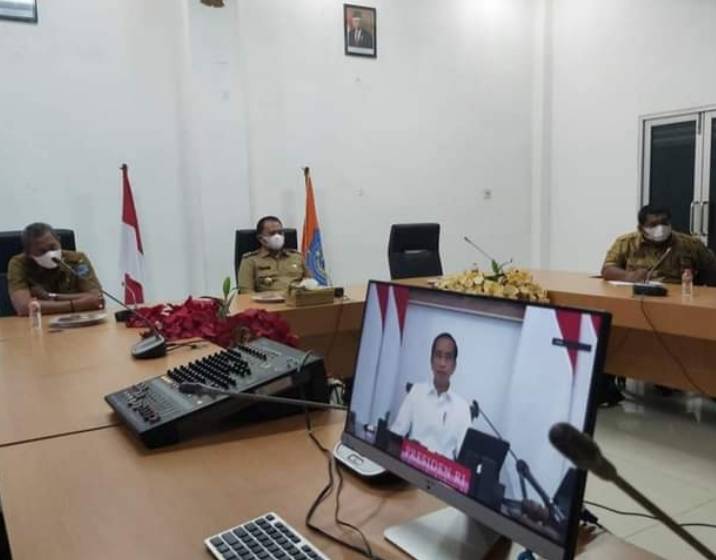 Bupati Labuhanbatu Rapat Virtual dengan Presiden Bahas Covid-19