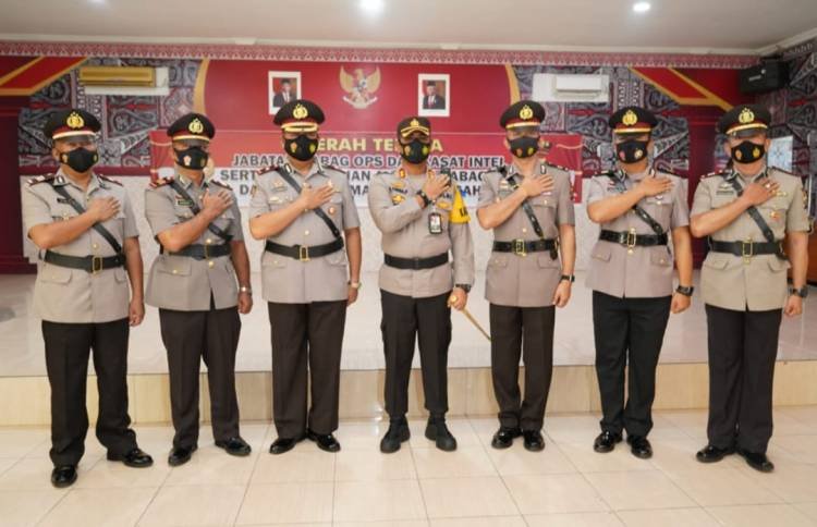 Kapolres Asahan Pimpin Sertijab dan Pengukuhan Kabag dan Kasat 