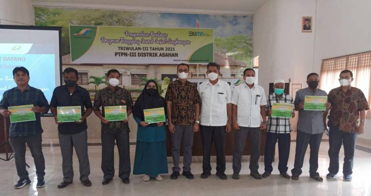 PTPN III Distrik Asahan Salurkan CSR Triwulan 3 Tahun 2021