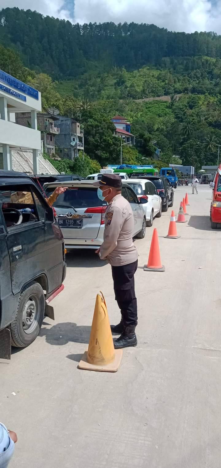 Aplikasi PeduliLindungi Pengendara akan Dicek di Pelabuhan Tigaras-Simanindo