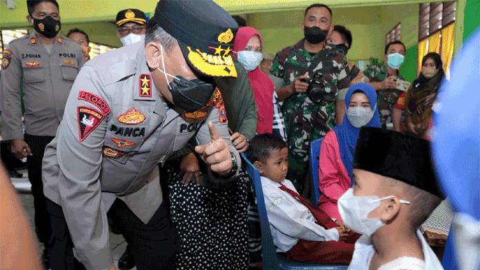 Kapolda Sumut Tinjau Vaksinasi Anak di Tapanuli Tengah