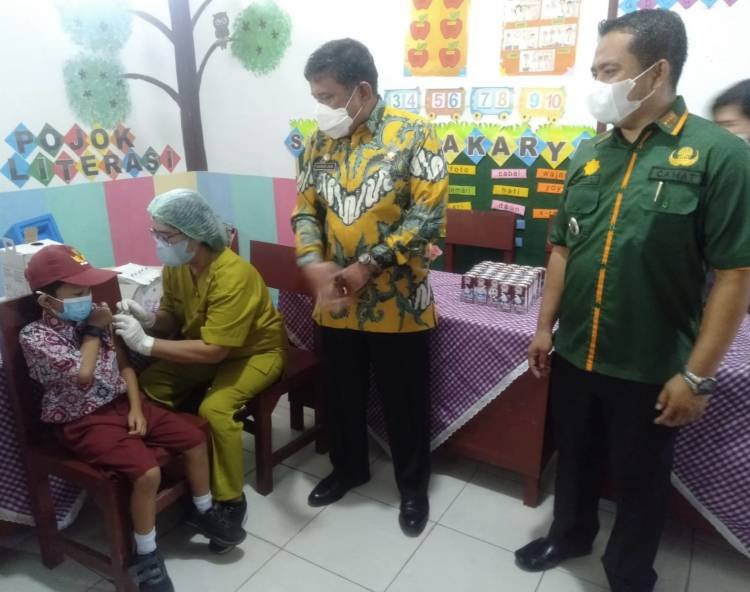 Sekda Deliserdang Pimpin Launching Vaksinasi Anak di Percut Seituan