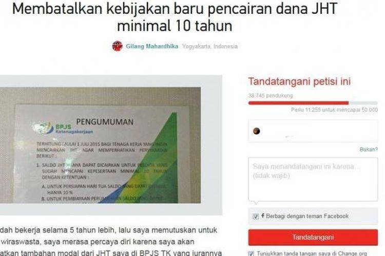 124.000 Orang Teken Petisi Online Tolak Klaim JHT Cair di Usia 56 Tahun