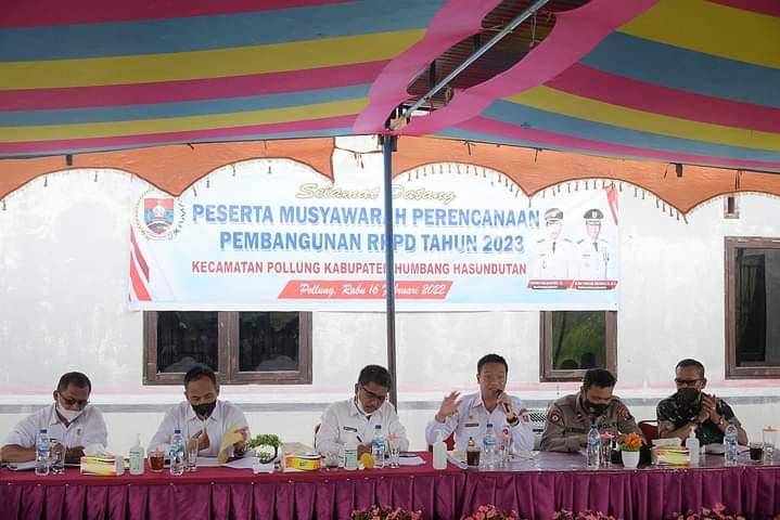 Wabup Humbahas Hadiri Musrenbang Kecamatan Pollung dan Paranginan