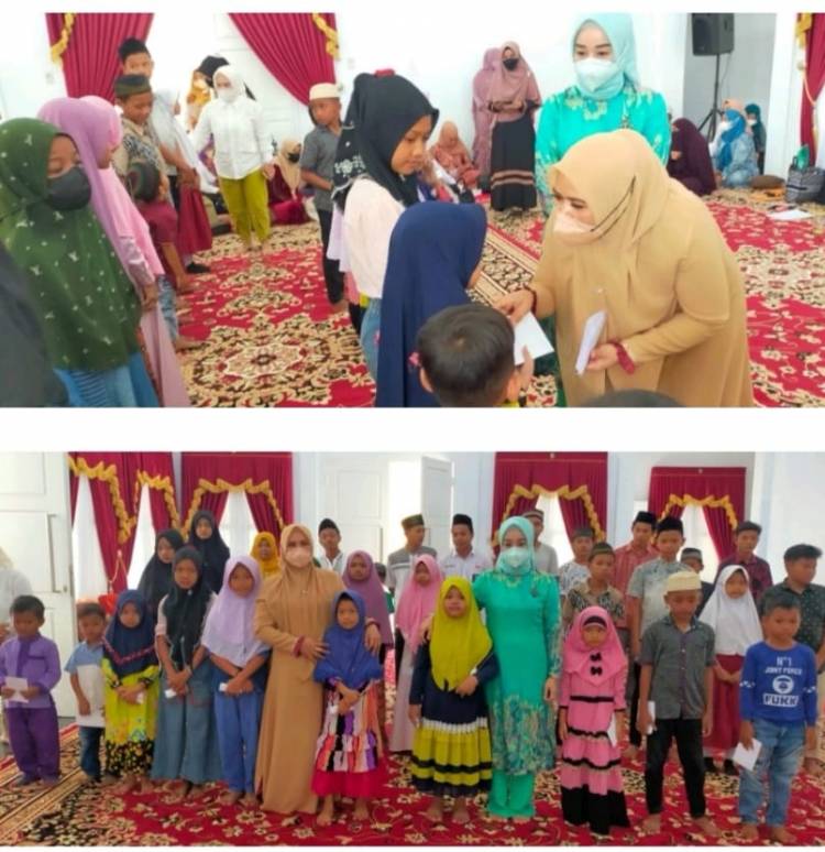 Hj Rosmaidah Saragih Bahagia Melihat Keceriaan Anak Yatim Sambut Ramadan