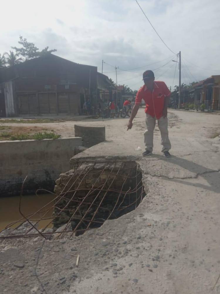 Jembatan di Medangderas Batubara Terancam Ambruk