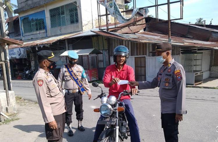 Operasi Yustisi, Polsek Pantaicermin Imbau Masyarakat Disiplin Prokes