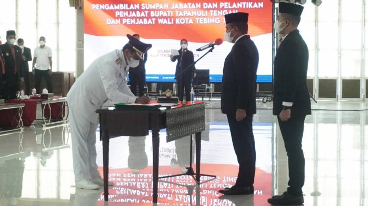 Muhammad Dimyathi Dilantik Jadi Pj Wali Kota Tebingtinggi