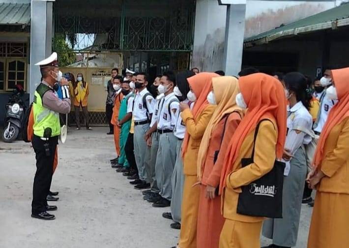 Satlantas Polres Sergai Edukasi Pelajar Disiplin Berlalulintas