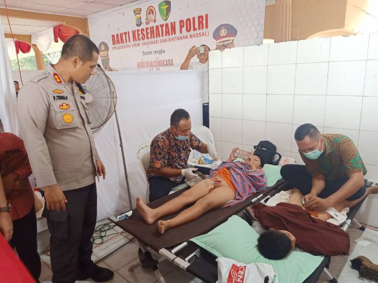 Sambut Hari Bhayangkara ke-76, Polres Asahan Gelar Bakti Kesehatan