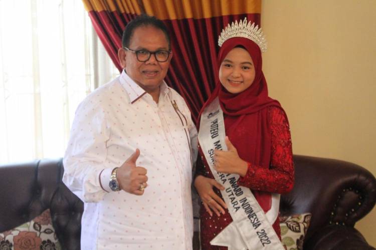 Puteri Muslimah Award Indonesia 2022 Laila Ramadani Temui Ketua DPRD SU Baskami Ginting