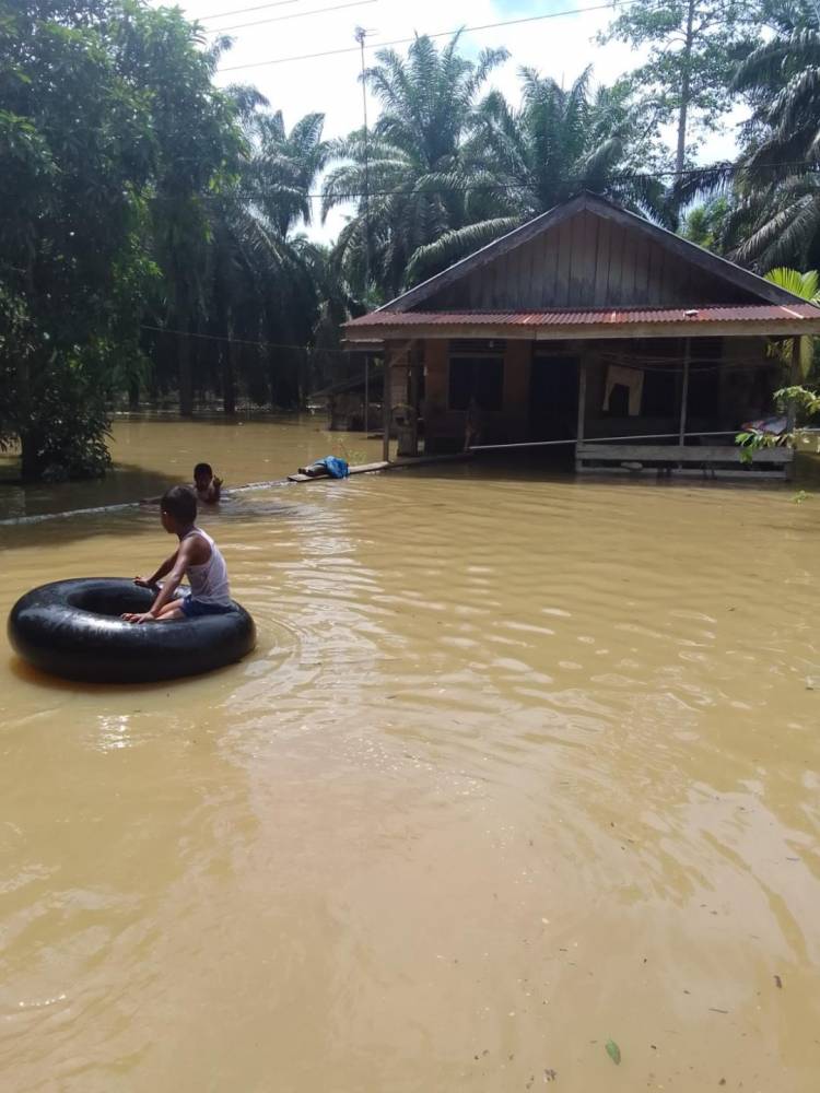 Sungai Sei Lepan Meluap, Sejumlah Rumah Terendam Banjir di Desa Harapan Baru Langkat