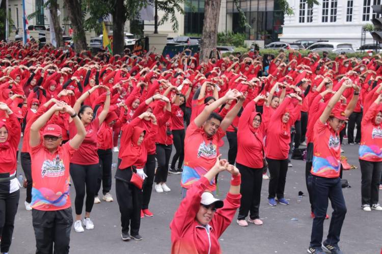 Jadi Kado HUT ke-432 Kota Medan, Senam Kolaborasi Pecahkan Rekor MURI