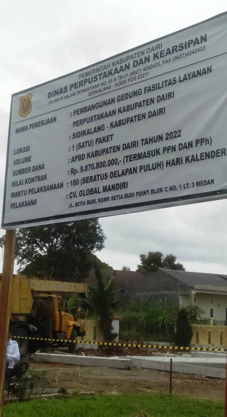 Gedung Perpustakaan Dairi Mulai Dibangun Senilai Rp 9,8 Miliar