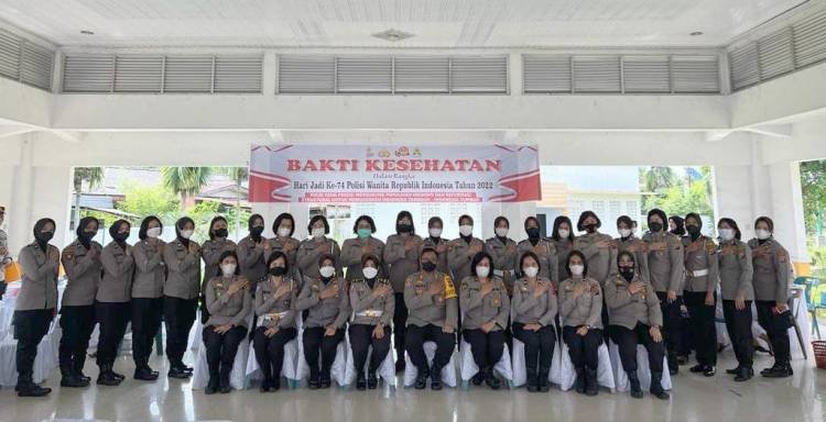 Jelang HUT ke-74 Polwan, Polda Sumut dan Polresta Deliserdang Gelar Bakti Kesehatan