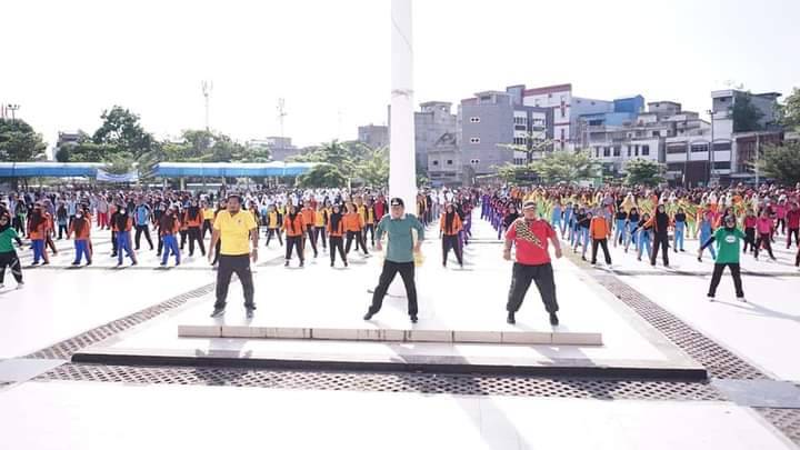Dukung Rekor Muri, 2000 Pelajar Tanjungbalai SKJ Bersama