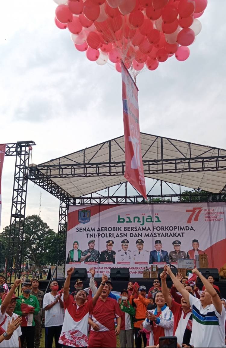 Pemko Binjai Gelar Senam Aerobik Bersama Forkopimda dan Masyarakat