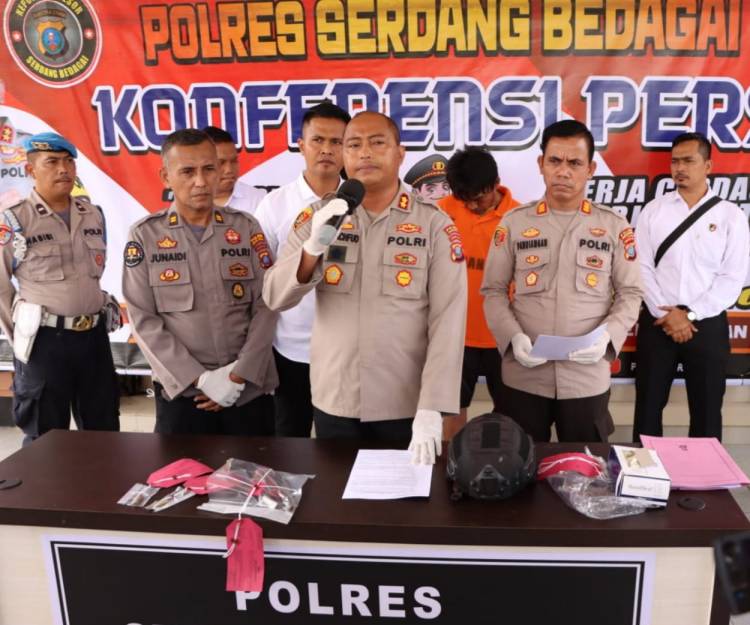 Terlindung Helm Tactical, Personel Polsek Perbaungan Selamat dari Tembakan Residivis