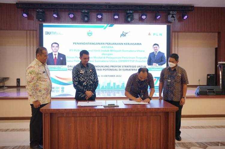 Dukung Peningkatan Jumlah Investor, PLN dan DPMPPTSP Sumut Tandatangani Perjanjian Kerja Sama