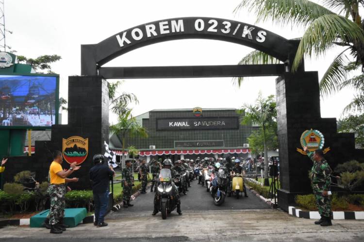 Korem 023/KS Gelar Touring Sambut HUT ke-77 TNI
