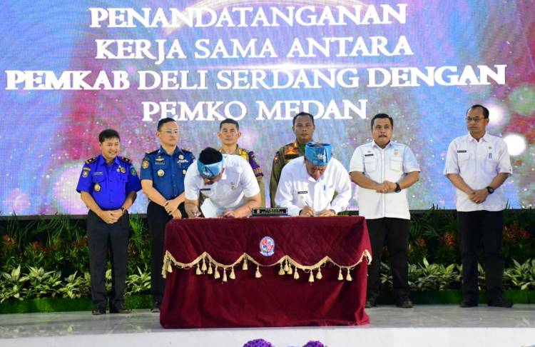 Pemkab Deliserdang dan Pemko Medan Teken Kerjasama Untuk Kemajuan Sumut