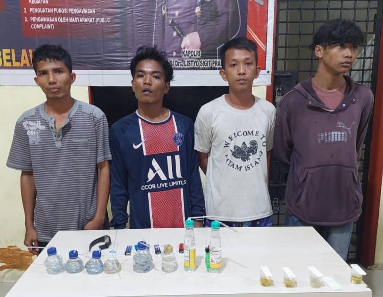 Polres Belawan Ringkus 4  Pria Terduga Pemakai Sabu