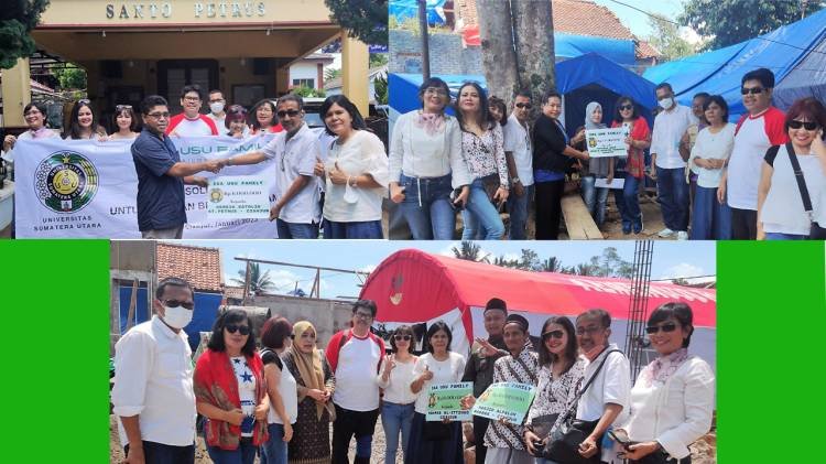 IKA USU Family Berikan Bantuan Kemanusiaan Kepada Korban Gempa Cianjur