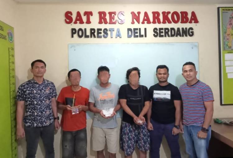 Polresta Deliserdang Amankan Tiga Pengedar Sabu di Komplek Mercy Delitua