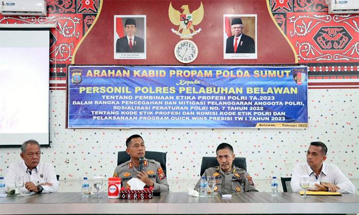 Propam Polda Sumut Gelar Kegiatan Pembinaan Etika Profesi Polri di Polres Belawan