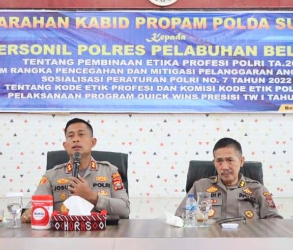 Personel Polres Belawan Ikuti Pembinaan Etika Profesi Polri