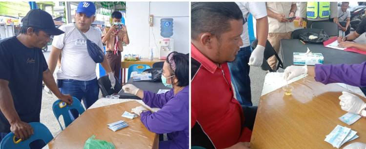 Pastikan Pemudik Aman, Sopir AKAP di Pematang Siantar  Dites Urine