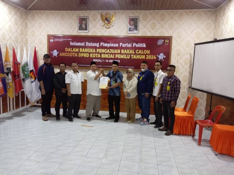 KPU Binjai Terima Berkas Pendaftaran Susulan Bacaleg dari Partai Garuda dan Gelora