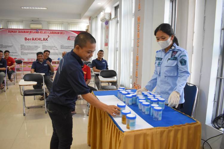Deteksi Peredaran Narkoba, Rutan Labuhan Deli Tes Urine Puluhan WBP