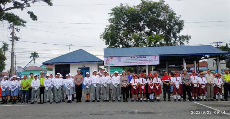 HUT ke-68 Polantas, Satlantas Polres Pematang Siantar Gelar Lomba PBB Tingkat SMA/SMK dan SD