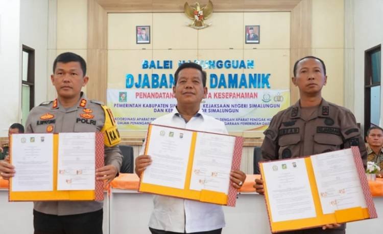 Bupati-Kajari-Kapolres Simalungun Teken MoU Terkait Pengaduan Penyelenggaraan Pemerintahan Daerah