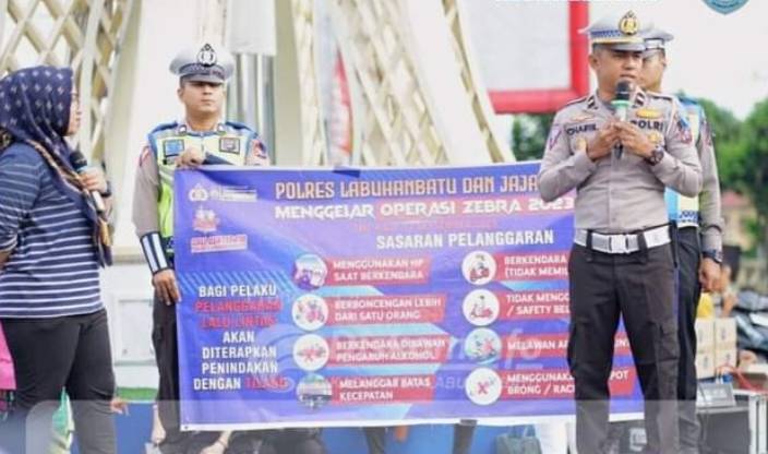 Satlantas Polres Labuhanbatu Manfaatkan CFD Sosialisasi Tertib Berlalulintas