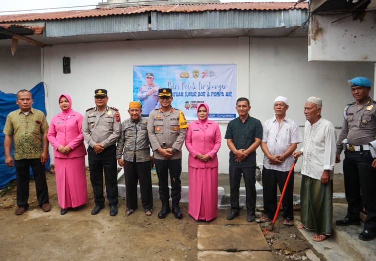 Polres Labusel Berikan Bantuan Sumur Bor Dan Mesin Pompa Air Kepada Masyarakat