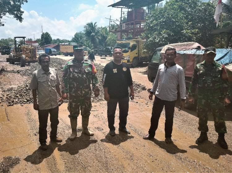 Dihiasi Kubangan Kerbau, Bupati Labuhanbatu Timbun Jalan Provinsi Pakai Uang Pribadi