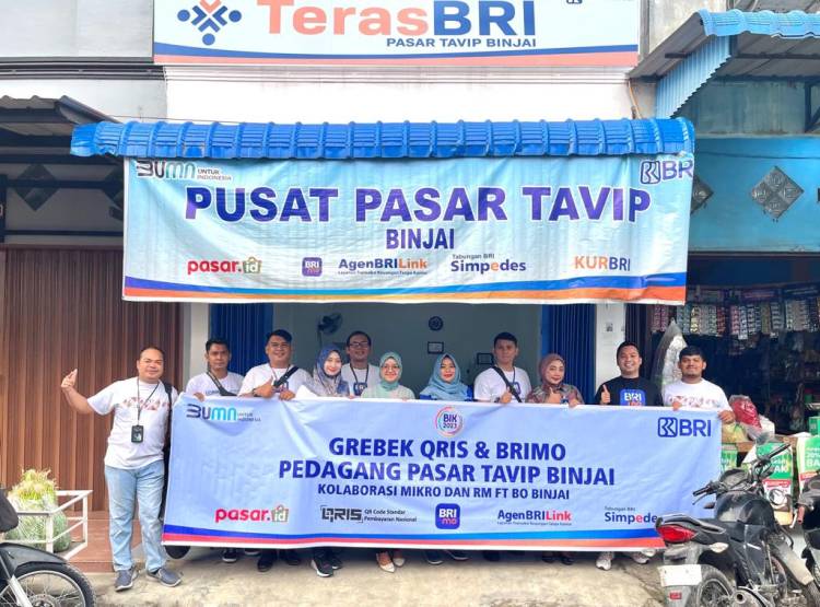 Sosialisasikan Transaksi Brimo dan Qris, BRI Binjai &ldquo;Grebek&rdquo; Pasar Tavip