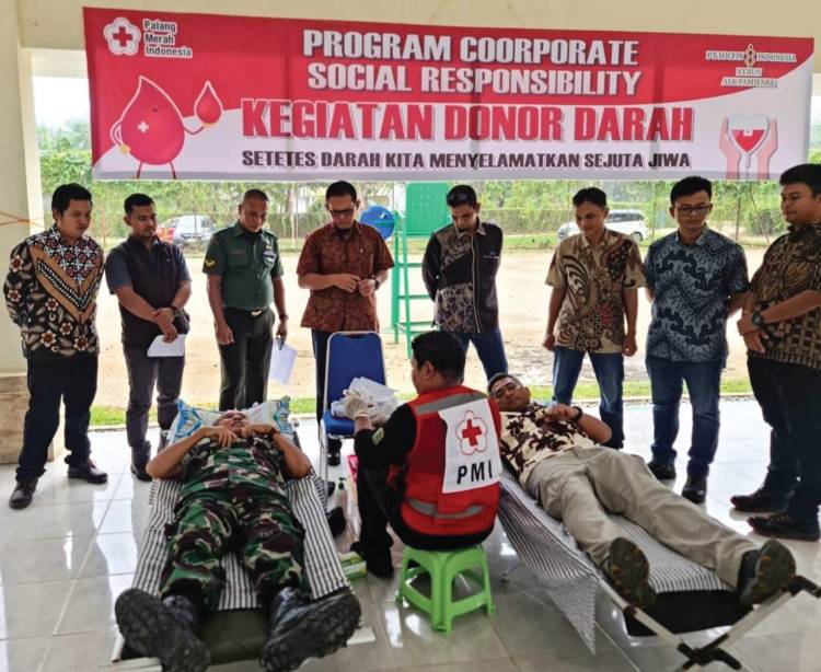 PT Socfindo Aekpamienke Labura Serahkan 93 Kantong Darah kepada PMI