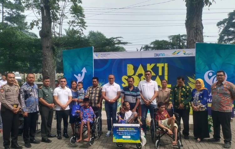 Salurkan CSR, PTPN2 Santuni 75 Anak, 50 Anak Stunting, 5 Kursi Roda, 50 Parbetor, dan Gelar Pasar Murah