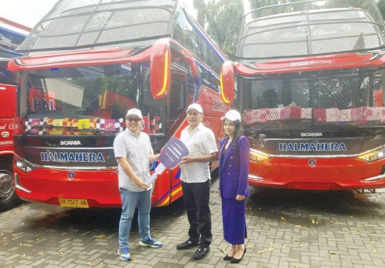 Syukuran Serah Terima 6 Unit Bus Scania K410CB AERO 5 kepada PT Indah Halmahera Nusantara Berlangsung Sukses