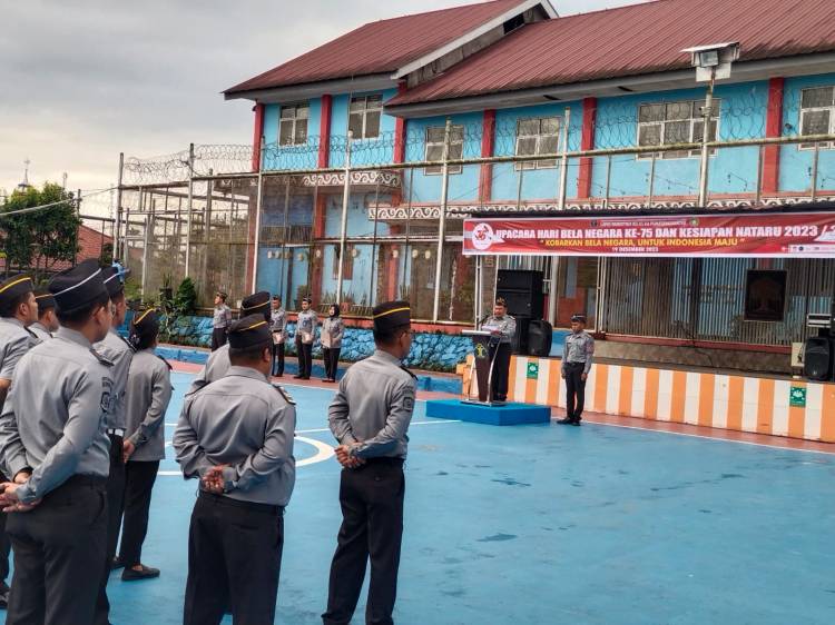 Pegawai Lapas Narkotika Kelas IIA Pematangsiantar Laksanakan Upacara Hari Bela Negara ke-75