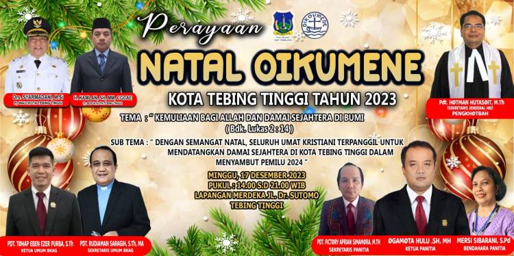 Besok Perayaan Natal Oikumene Tebingtinggi