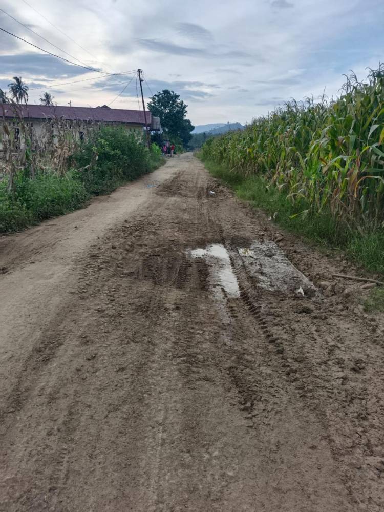 Pengendara Harus Ekstra Hati-hati, Jalan Rumah Rakyat Tigabinanga Rusak Parah